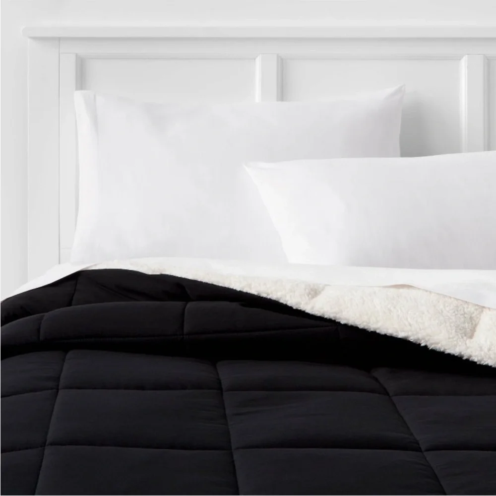 Room Essentials Faux Shearling Microfiber Reversible Comforter